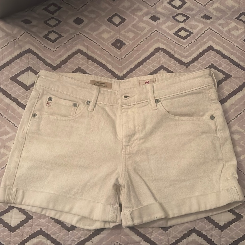 AG white jean shorts